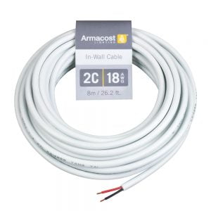 2C White LED 18AWG In Wall Power Wire