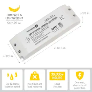 60 Watt Universal Dimmable LED Driver 12V DC