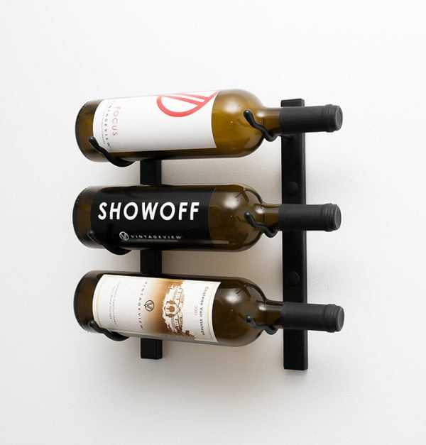 1-Foot Wall Series (3 bottle Single Deep Metal Wine Rack)