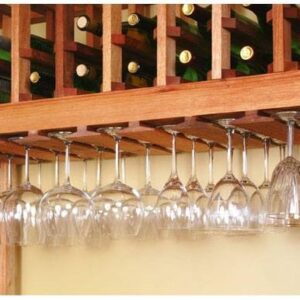 Premium Mahogany – 10 Column Stemware Wine Rack for Wine Glasses