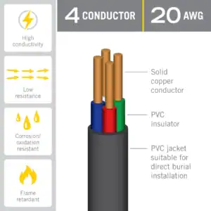 4C 20AWG Direct Burial Cable