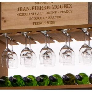 Premium Mahogany – 5 Column Stemware Wine Rack for Wine Glasses